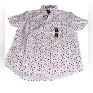 International‎ Report men’s Patriotic Print Button Down Shirt Small Slim Fit NWT